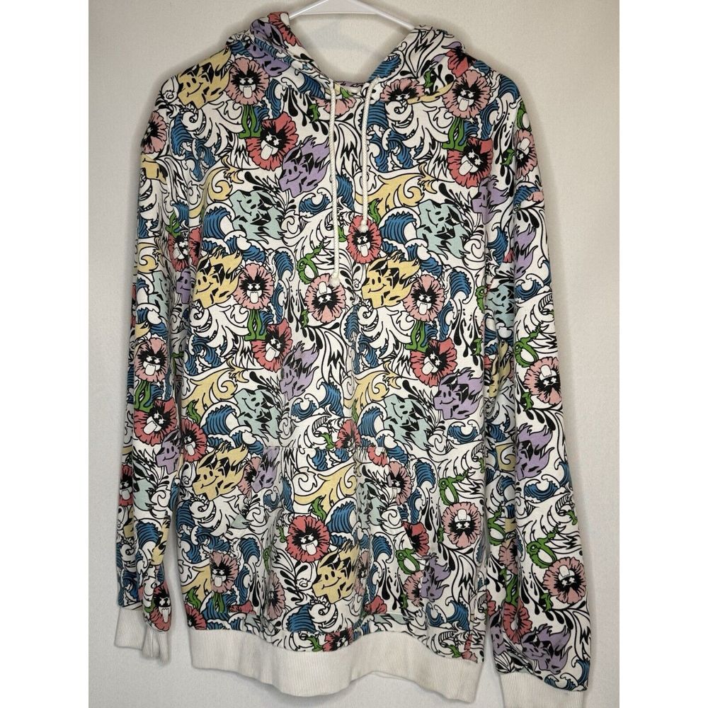 Pink Dolphin Multicolor Graphic Hoodie Sweatshirt Size Large